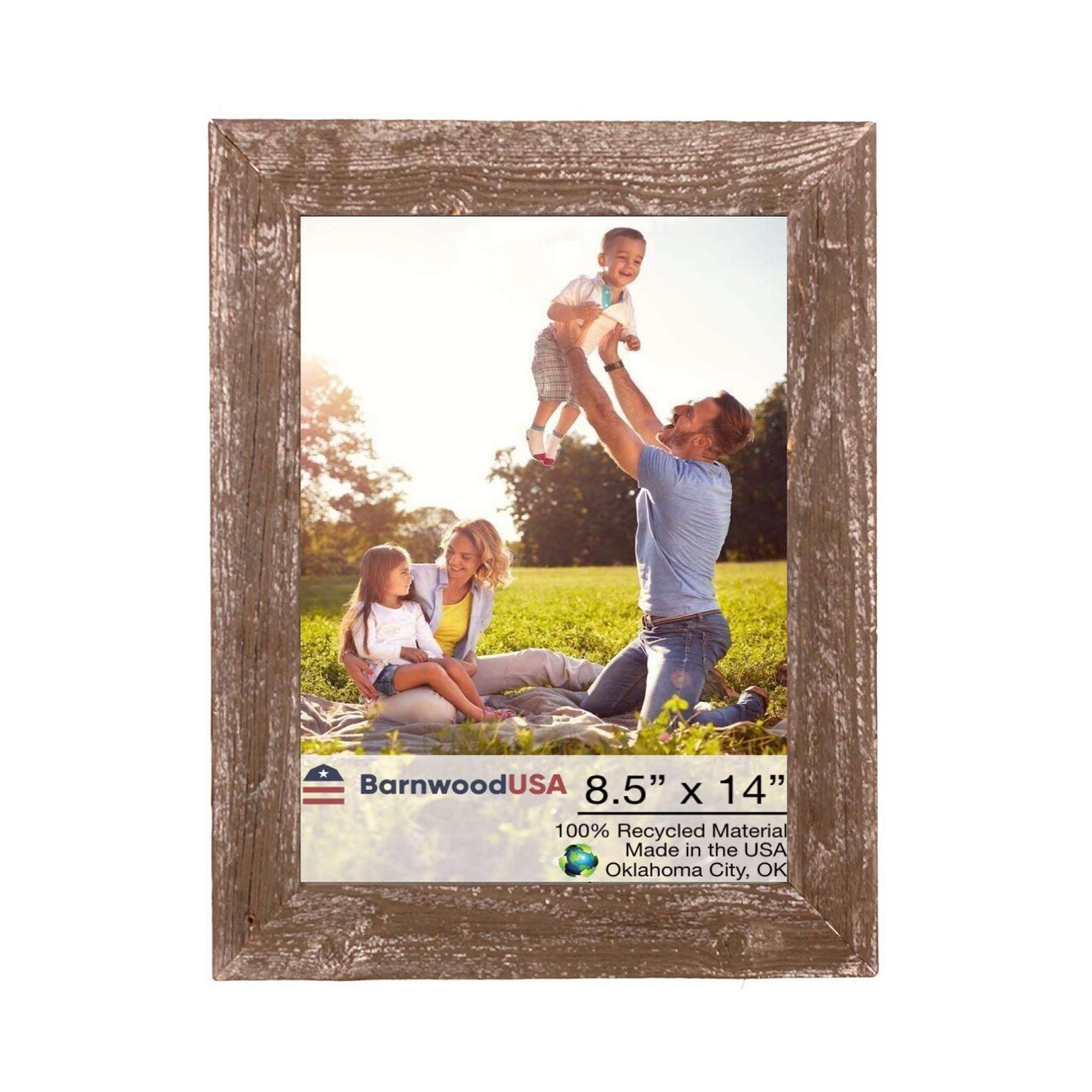 Rustic Farmhouse 8.5 in. x 14 in. Reclaimed Wood Picture Frame